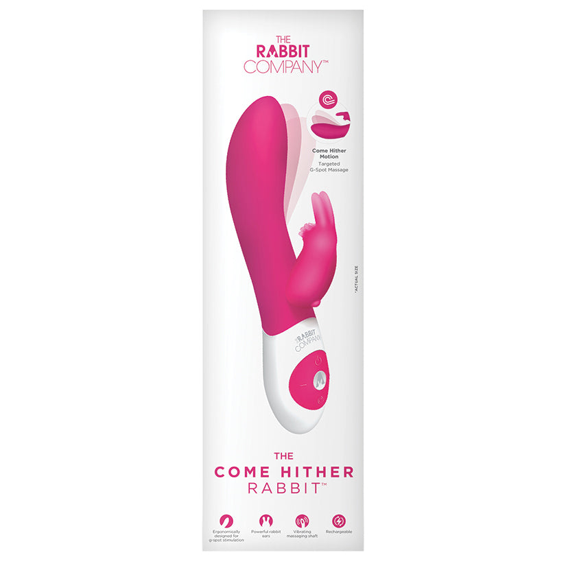 XGEN - THE COME HITHER RABBIT RECHARGEABLE HOT PINK 7.75 IN.