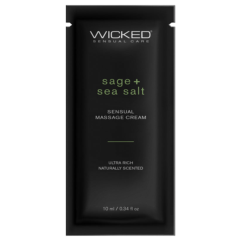 WICKED - SENSUAL MASSAGE CREAM SAGE + SEA SALT 10ML FOIL