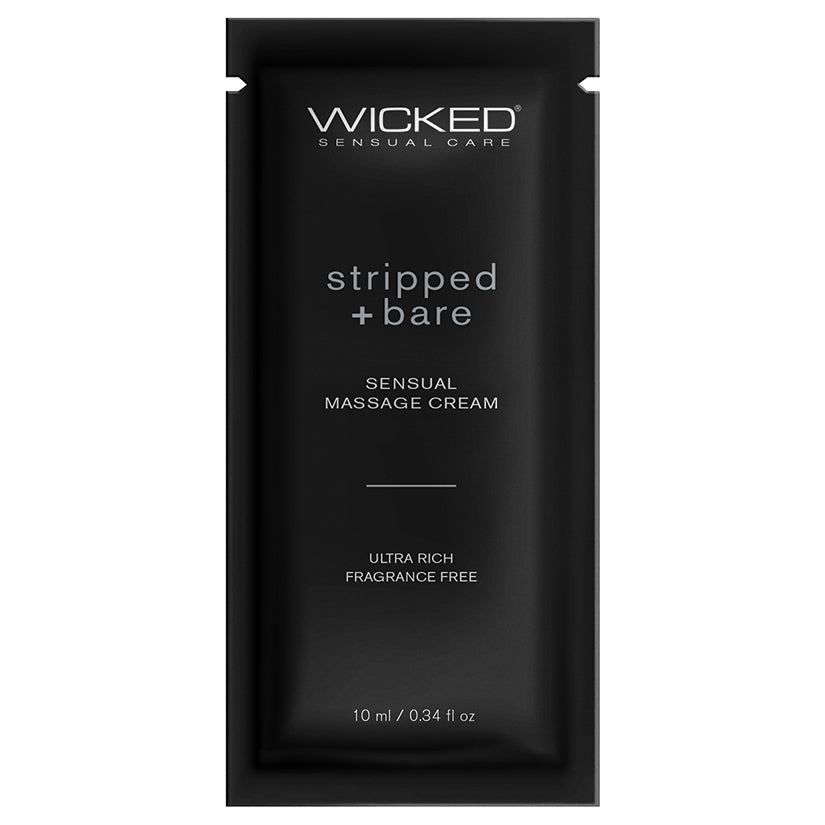WICKED - SENSUAL MASSAGE CREAM STRIPPED + BARE UNSCENTED 10ML FOIL