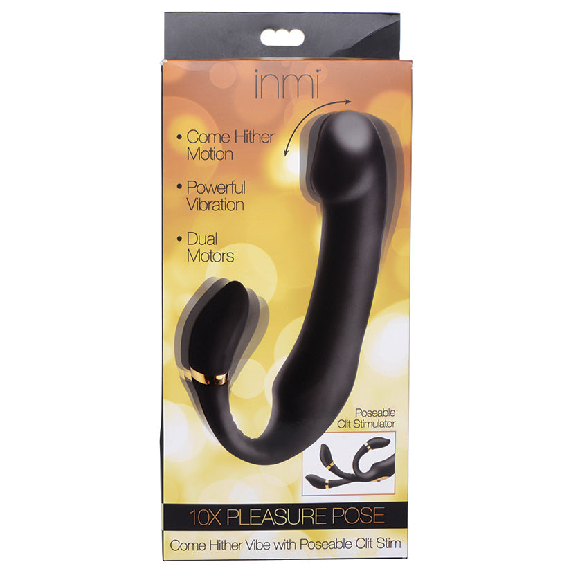 XR BRANDS - INMI 10X PLEASURE POSE COME HITHER SILICONE VIBRATOR WITH POSEABLE CLIT STIM