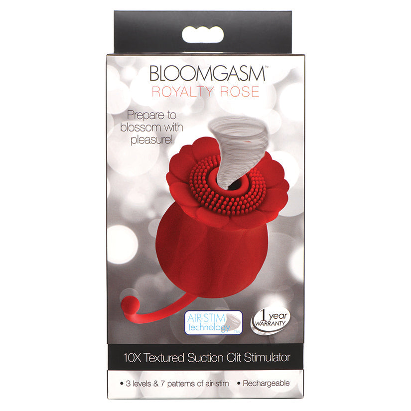 XR BRANDS - BLOOMGASM ROYALTY ROSE TEXTURED SUCTION CLIT STIMULATOR