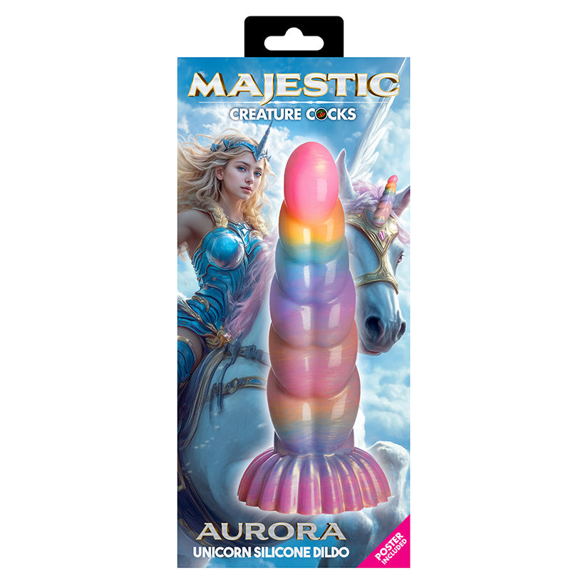 XR BRANDS - CREATURE COCKS MAJESTIC AURORA UNICORN SILICONE DILDO