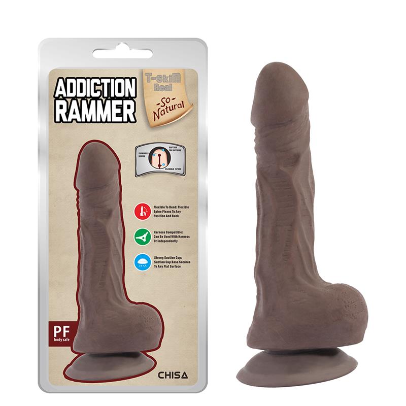 CHISA - ADDICTION RAMMER DUAL-DENSITY DILDO BROWN 19CM