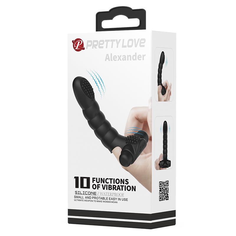 PRETTY LOVE - ALEXANDER FINGER VIBRATOR 10 VIBRATIONS BLACK