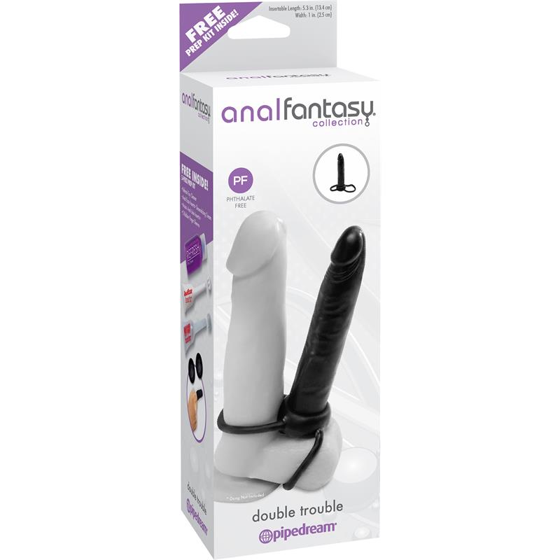 ANAL FANTASY COLLECT. - ANAL DILDO DOUBLE TROUBLE - COLOUR BLACK