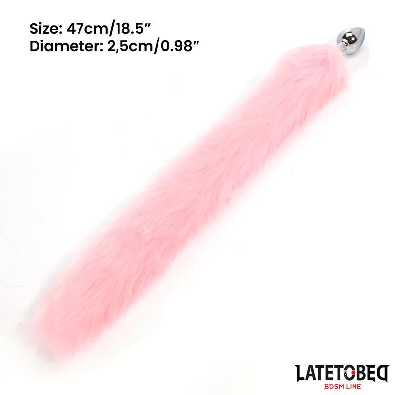 LATETOBED BDSM LINE - ANAL PLUG WITH FOX TAIL PINK 40 CM