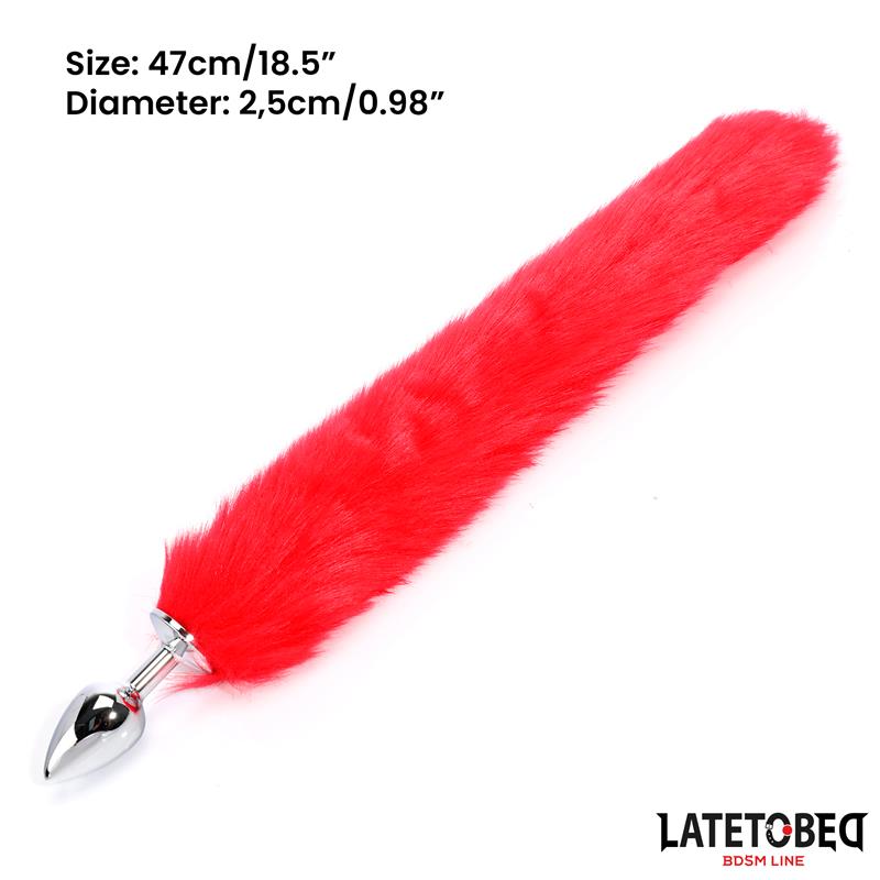 LATETOBED BDSM LINE - ANAL PLUG WITH TAIL RED 40 CM