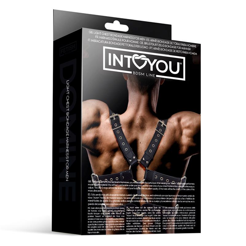 INTOYOU BDSM LINE - AURUM MALE CHEST BONDAGE HARNESS VEGAN LEATHER