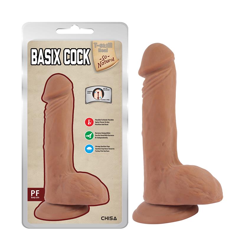 CHISA - BASIX COCK DUAL-DENSITY DILDO TAN 22.5CM
