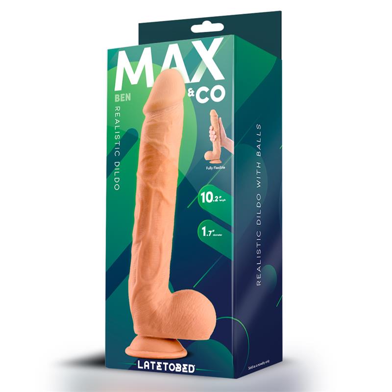 MAX & CO - BEN REALISTIC DILDO WITH TESTICLES 10.2 FLESH