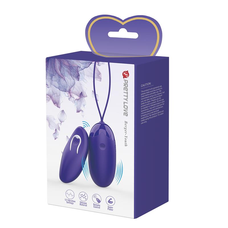 PRETTYLOVE - BERGER-YOUTH VIBRATING EGG WITH REMOTE CONTROL