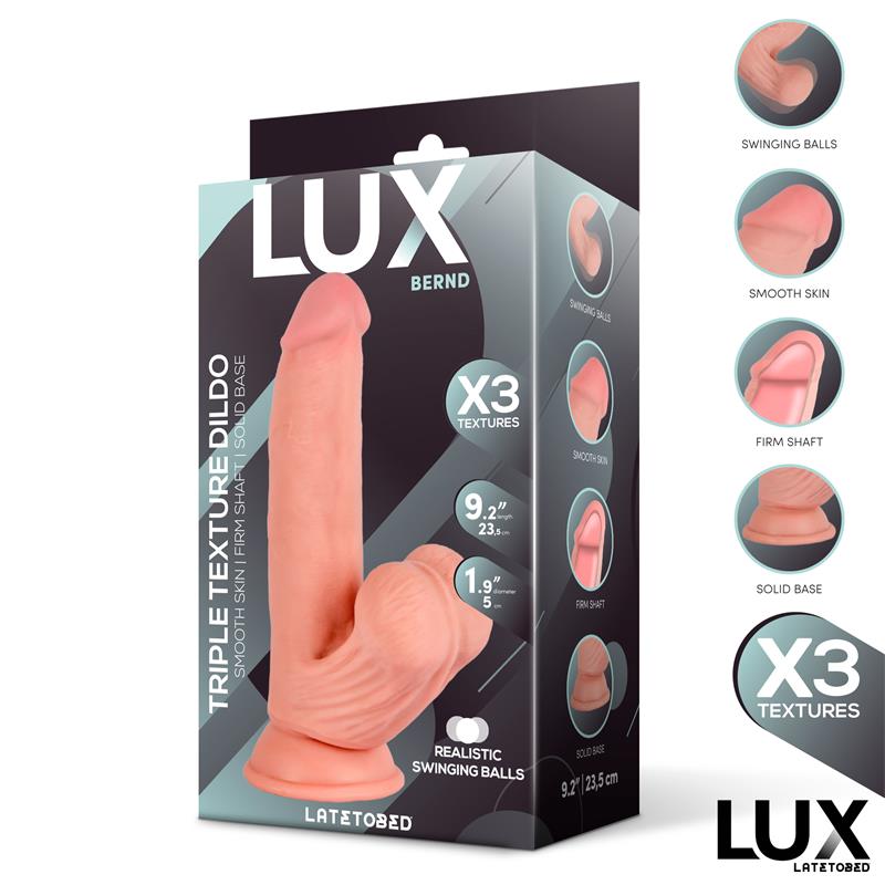 LUX - BERND TRIPLE DENSITY DILDO WITH SWINGING BALLS 9.2