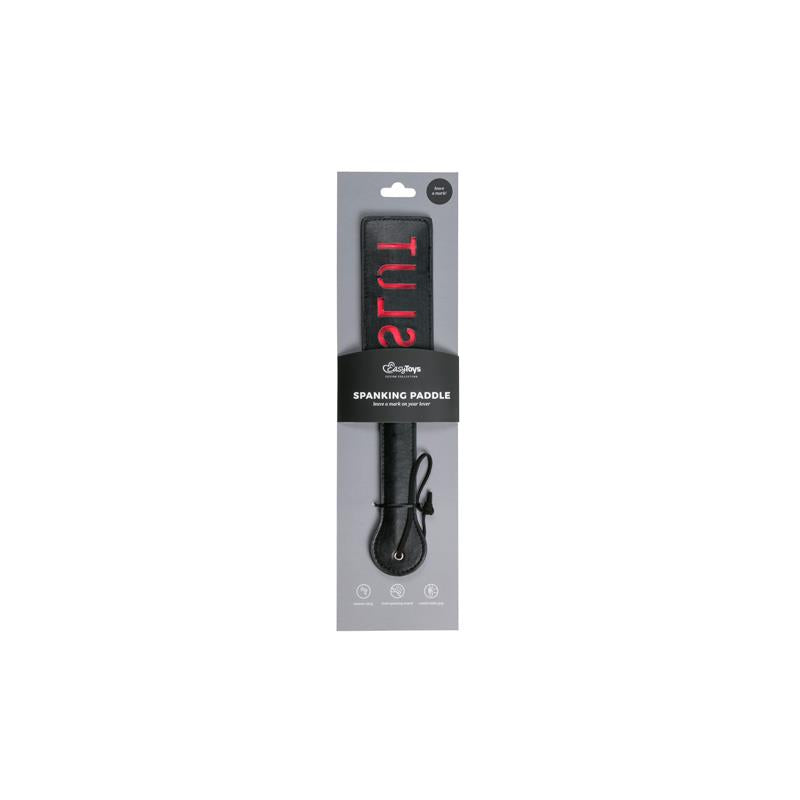 EASYTOYS - BLACK LEATHER PADDLE - SLUT