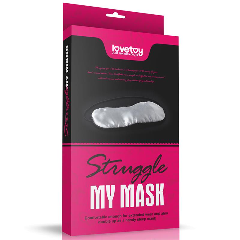 LOVETOY - MASQUE DE NUIT ARGENT ET NOIR AVEC ÉLASTIQUE