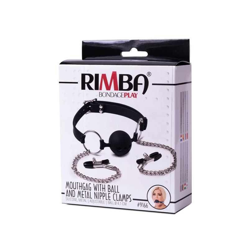 LATEX PLAY - BREATHABLE MOUTHGAG AND NIPPLE CLAMPS