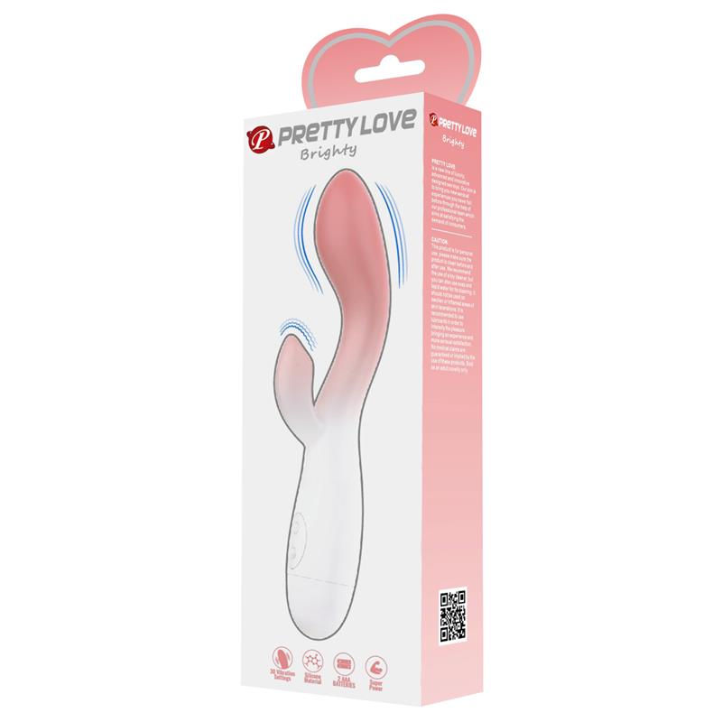 PRETTY LOVE - BRIGHTY G-SPOT VIBRATOR + CLITORIS STIMULATOR 30 VIBRATIONS PINK