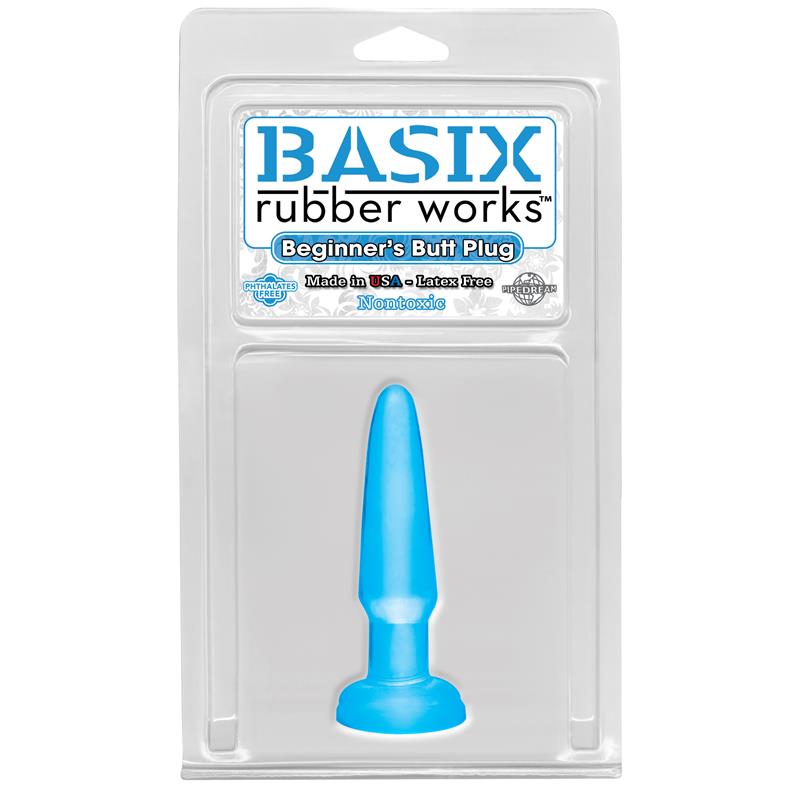 BASIX RUBBER WORKS - BUTT PLUG BEGINNERS BLUE