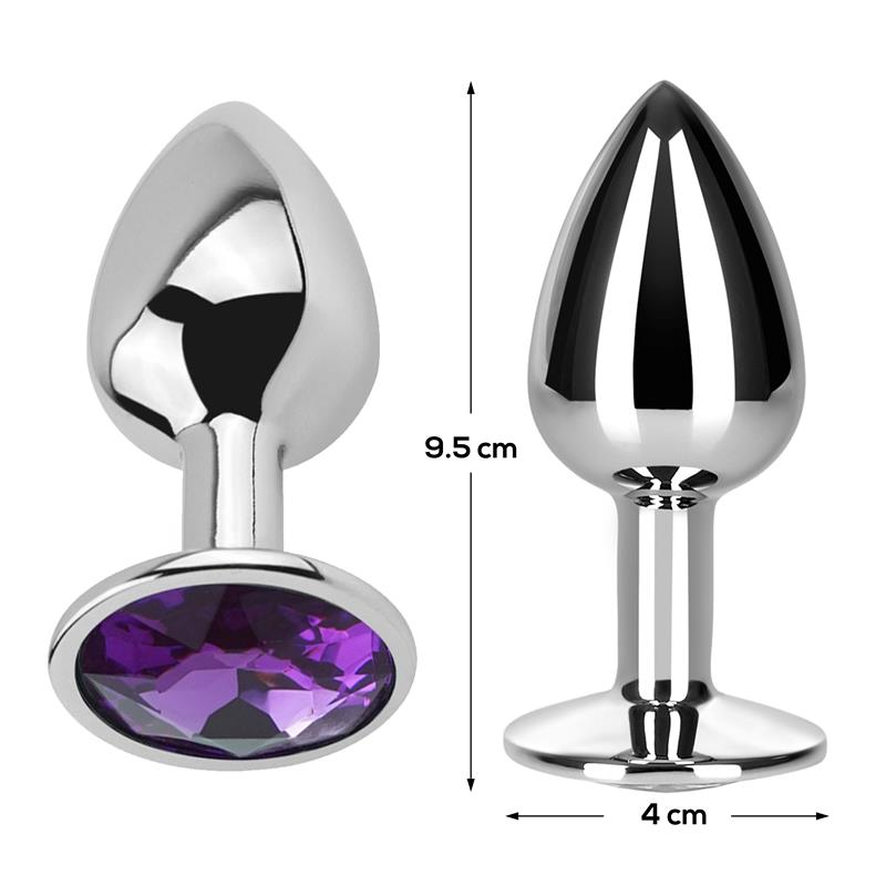 AFTERDARK - BUTT PLUG WITH JEWEL PURPLE AMETHYST SIZE L ALUMINIUM