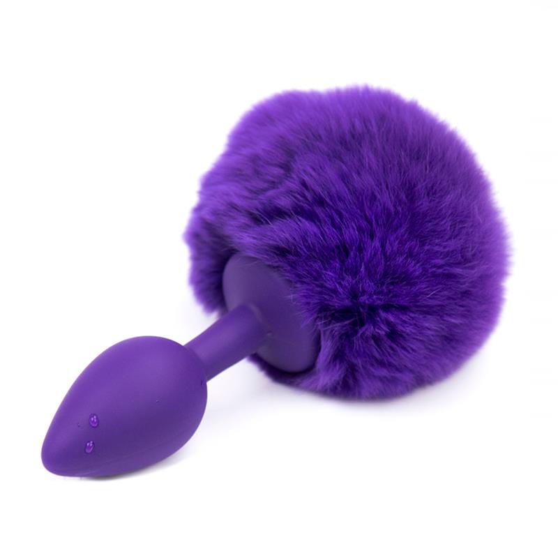 AFTERDARK - BUTT PLUG WITH POMPON PURPLE SIZE S