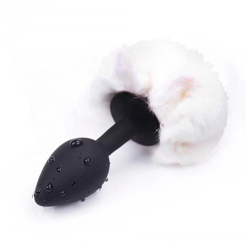 AFTERDARK - BUTT PLUG WITH POMPON WHITE SIZE S