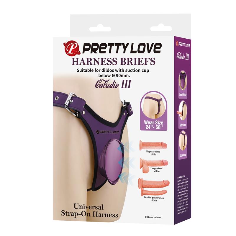 PRETTY LOVE - CALUDIO III UNIVERSAL STRAPON HARNESS PURPLE