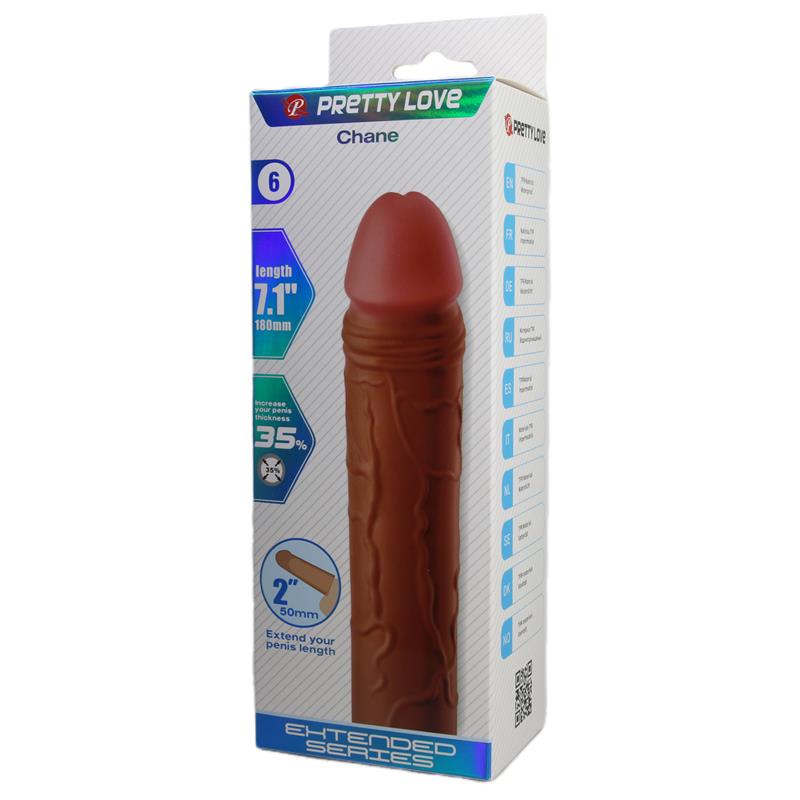 PRETTY LOVE - CHANE PENIS SLEEVE WITH 5 CM EXTENSION MULATTO