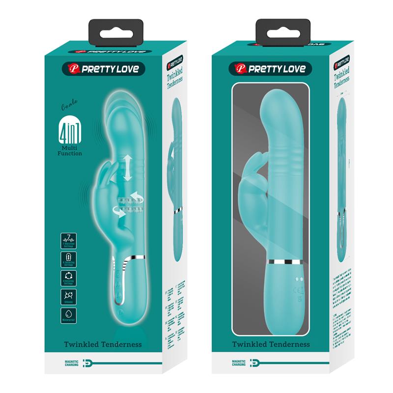 PRETTY LOVE - COALE RABBIT VIBRATOR PEARLS AQUA GREEN