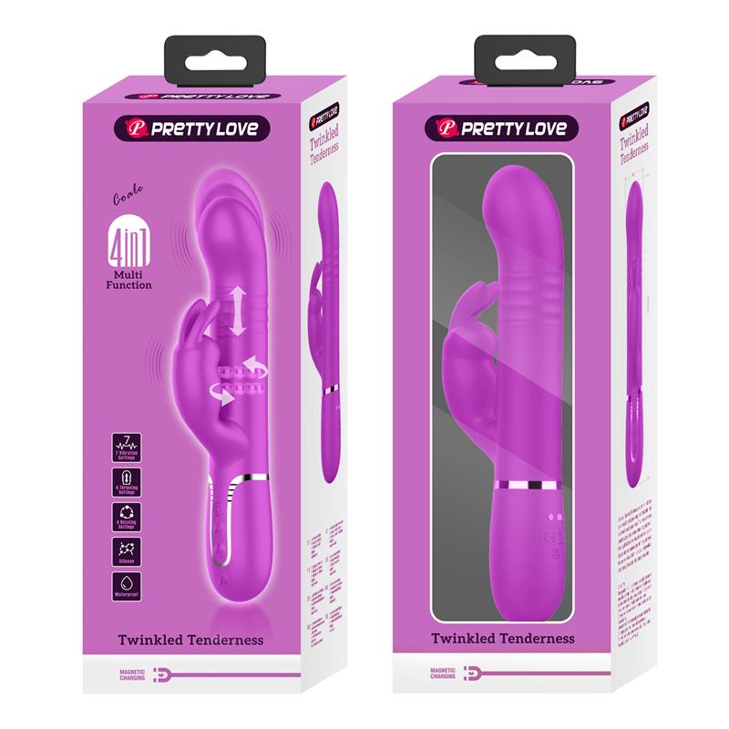 PRETTYLOVE - COALE THRUSTING AND ROTATING RABBIT VIBRATOR USB