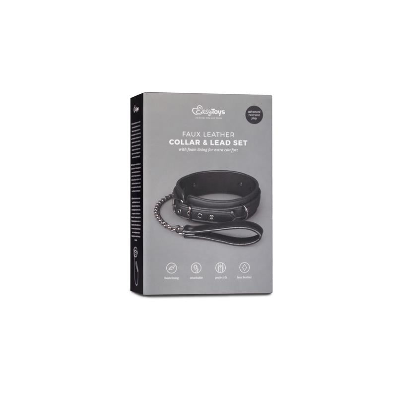 EASYTOYS - COLLAR WITH LEASH BLACK