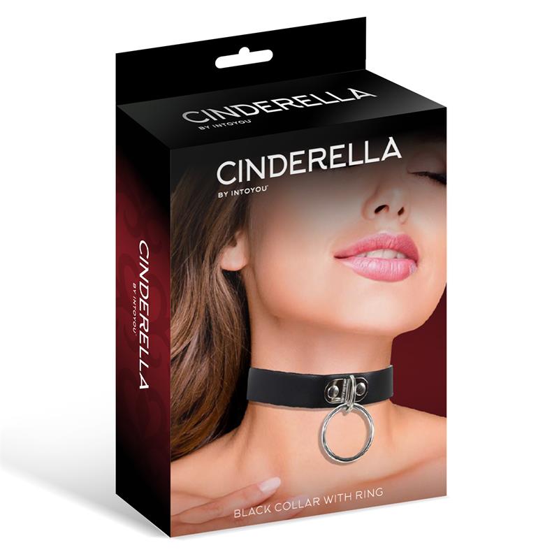 CINDERELLA - COLLAR WITH RING VEGAN LEATHER ONE SIZE