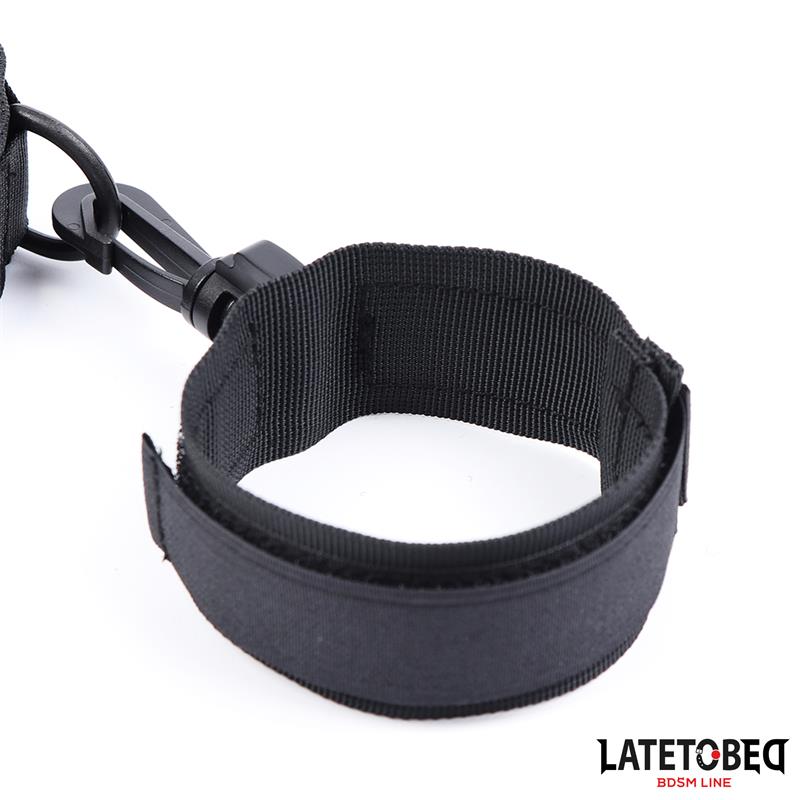 LATETOBED BDSM LINE - COLLAR WITH WRIST RESTRAINTS NYLON