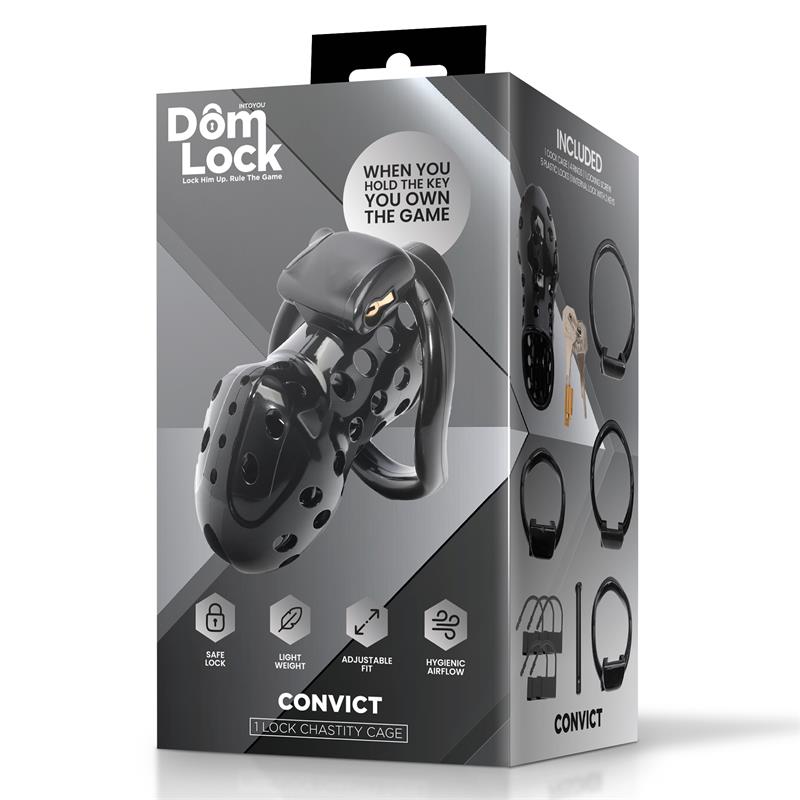 DOMLOCK - CONVICT CHASTITY CAGE WITH INTERNAL LOCK