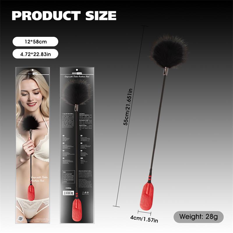 CHISA - CROP WITH TICKLE FEATHERS RED