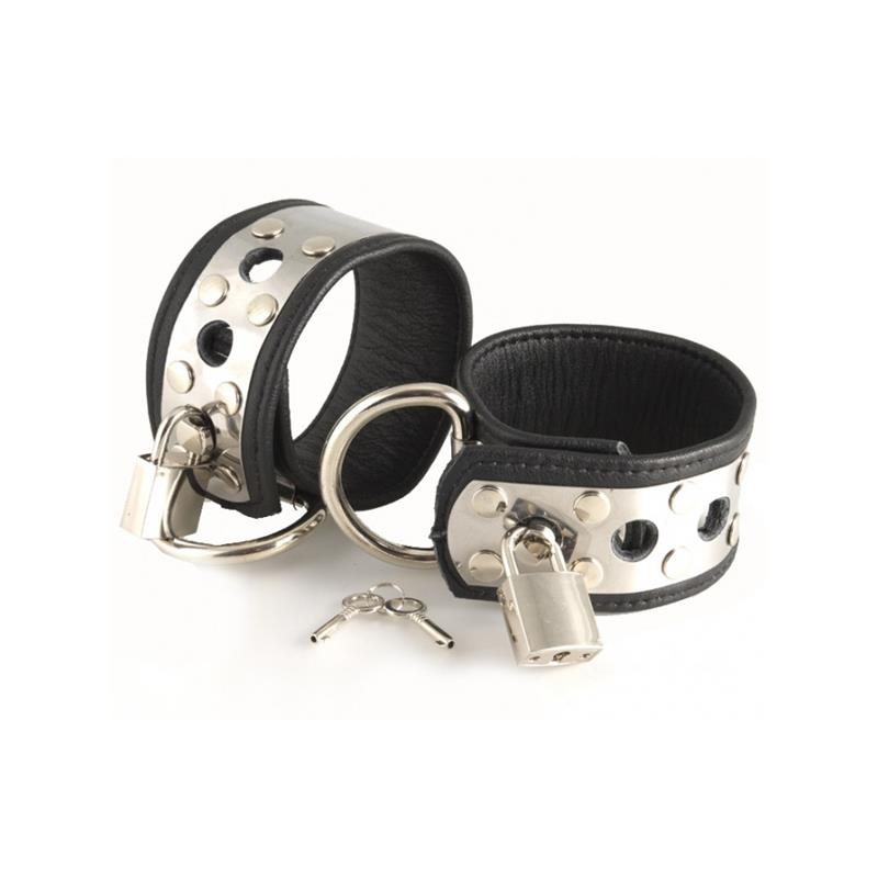 BONDAGE PLAY - CUFFS WITH METAL AND PADLOCK-ADJUSTABLE
