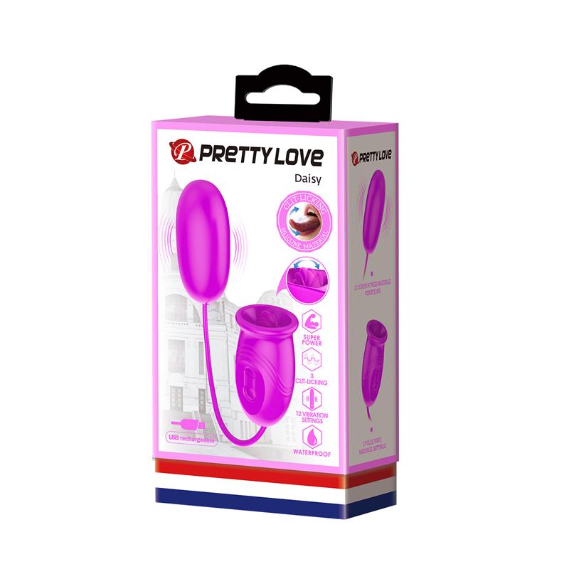 PRETTY LOVE - DAISY DUAL EGG RECHARGEABLE VIBRATOR PURPLE