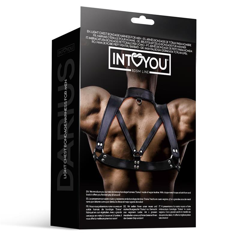 LIGNE BDSM INTOYOU - HARNAIS DE TORSE DARIUS POUR HOMME EN CUIR VÉGAN