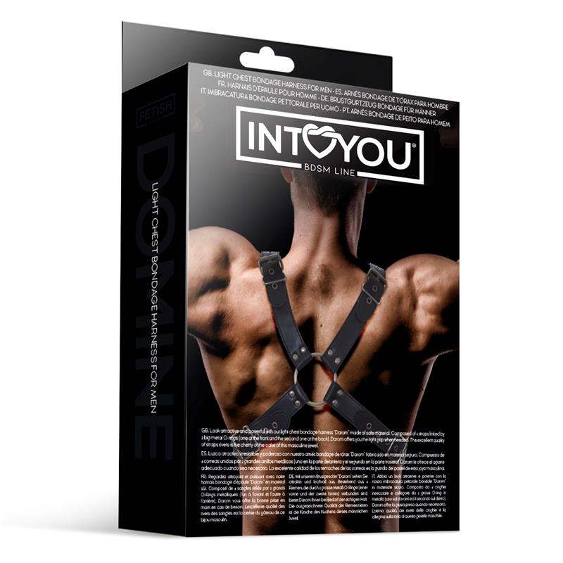 INTOYOU BDSM LINE - HARNAIS DE BONDAGE POUR TORSE MASCULIN DAROM EN CUIR VÉGAN