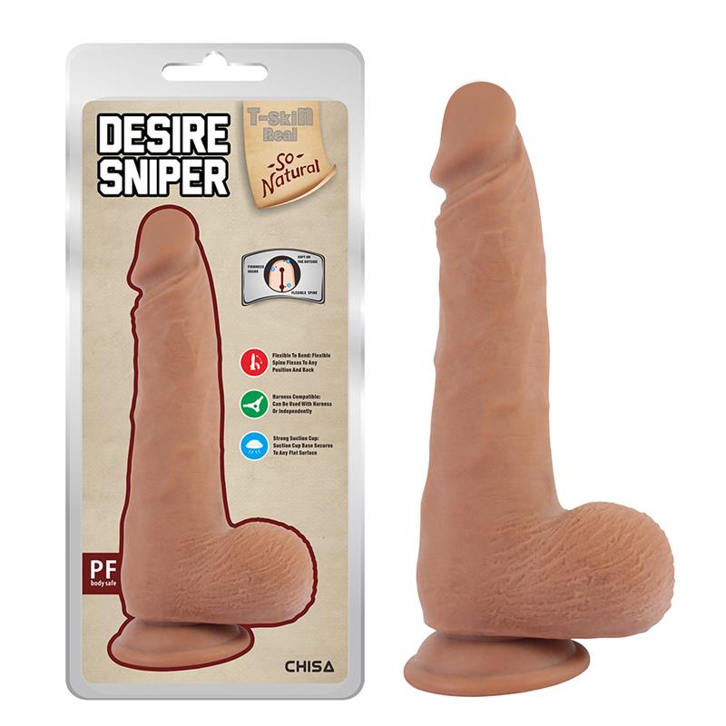 CHISA - DESIRE SNIPER DUAL-DENSITY DILDO TAN 23CM