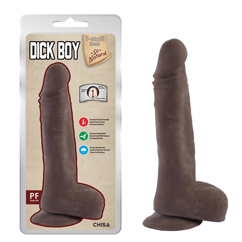 CHISA - DICK BOY DUAL-DENSITY DILDO BROWN 22CM