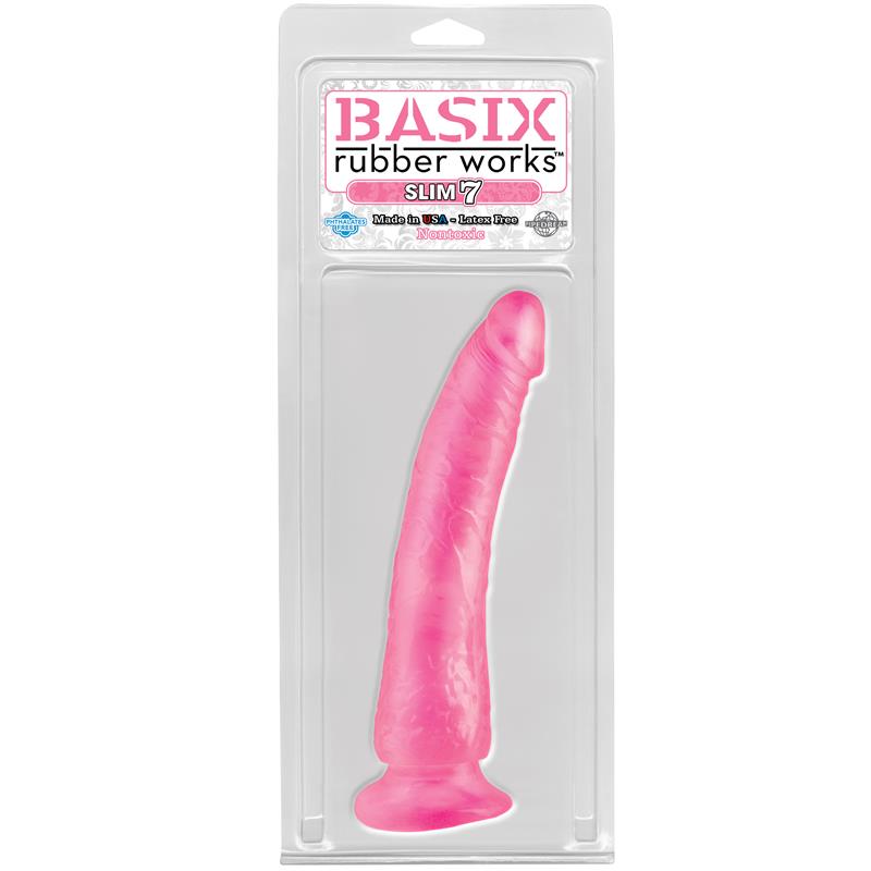 BASIX RUBBER WORKS - DILDO SLIM 17,78 CM PINK