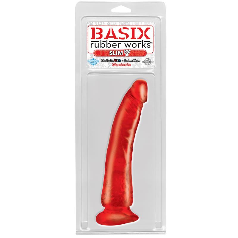 BASIX RUBBER WORKS - DILDO SLIM 17,78 CM RED