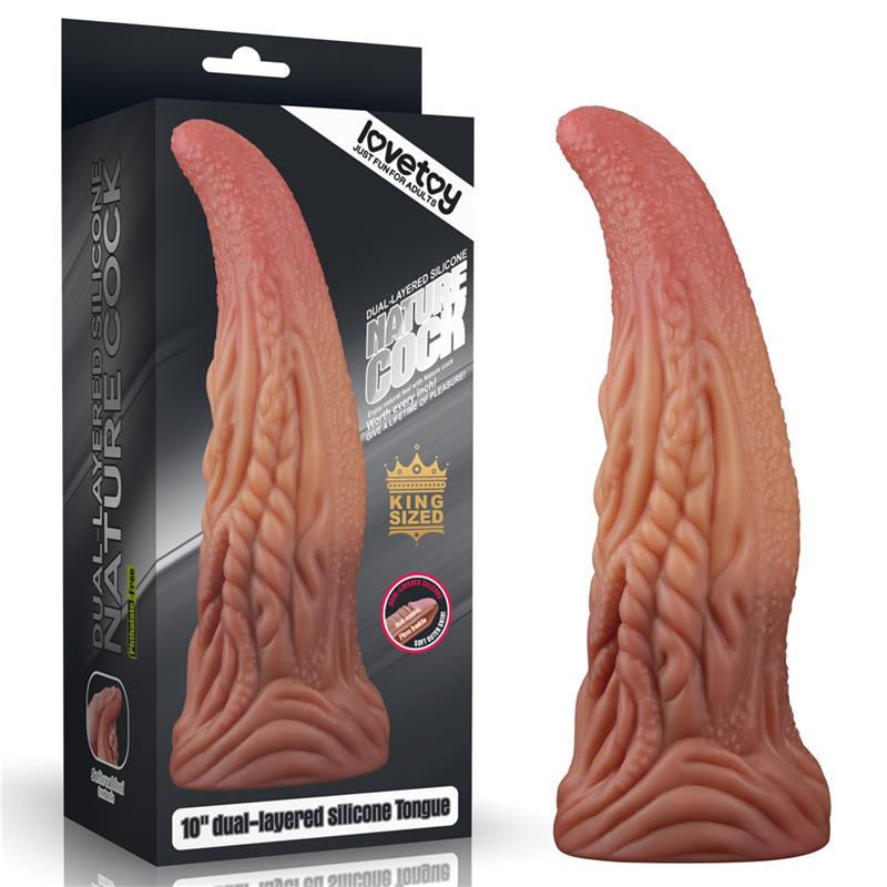 LOVETOY - DILDO LENGUA 10 DOBLE CAPA