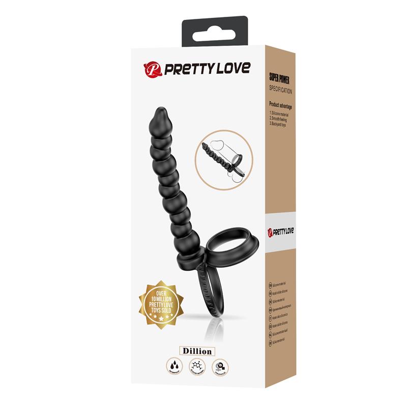 PRETTY LOVE - DILLION DOUBLE PENETRATION COCK RING BLACK