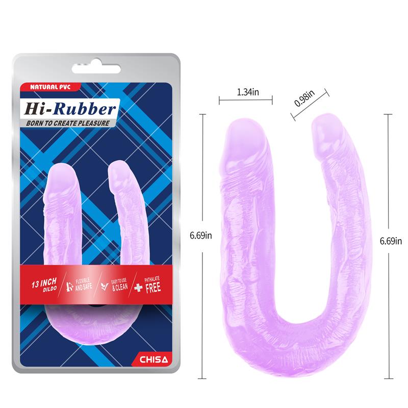 CHISA - DOUBLE DILDO 13 - 17CM PURPLE