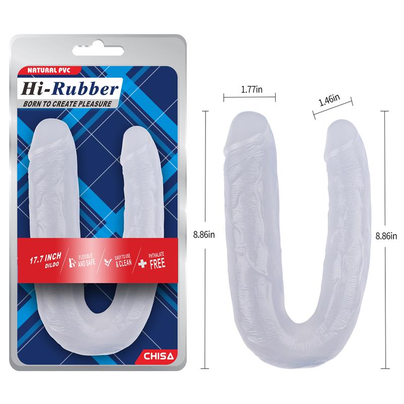 CHISA - DOUBLE DILDO 17.7 - 22.5CM CLEAR