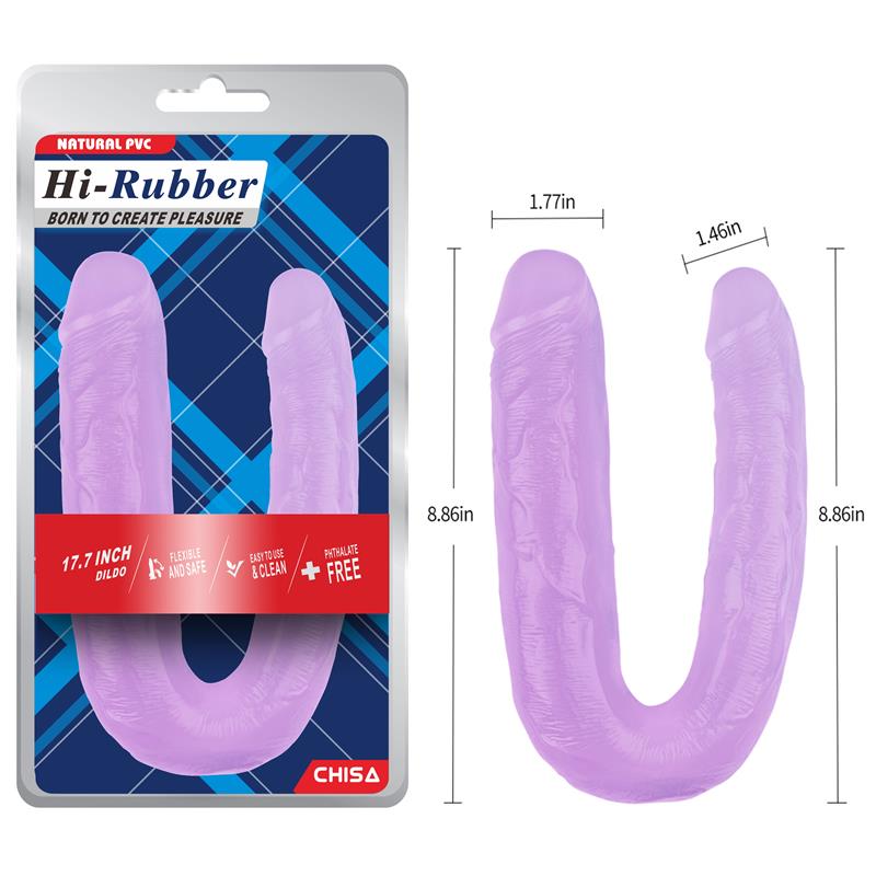 CHISA - DOUBLE DILDO 17.7 - 22.5CM PURPLE