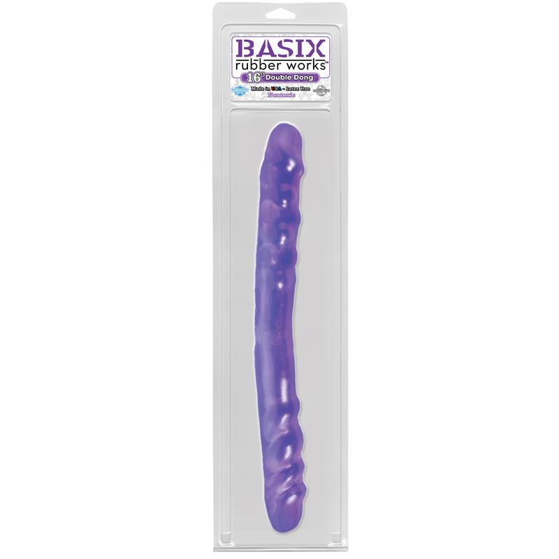 BASIX RUBBER WORKS - DOUBLE DILDO 40,6 CM PURPLE