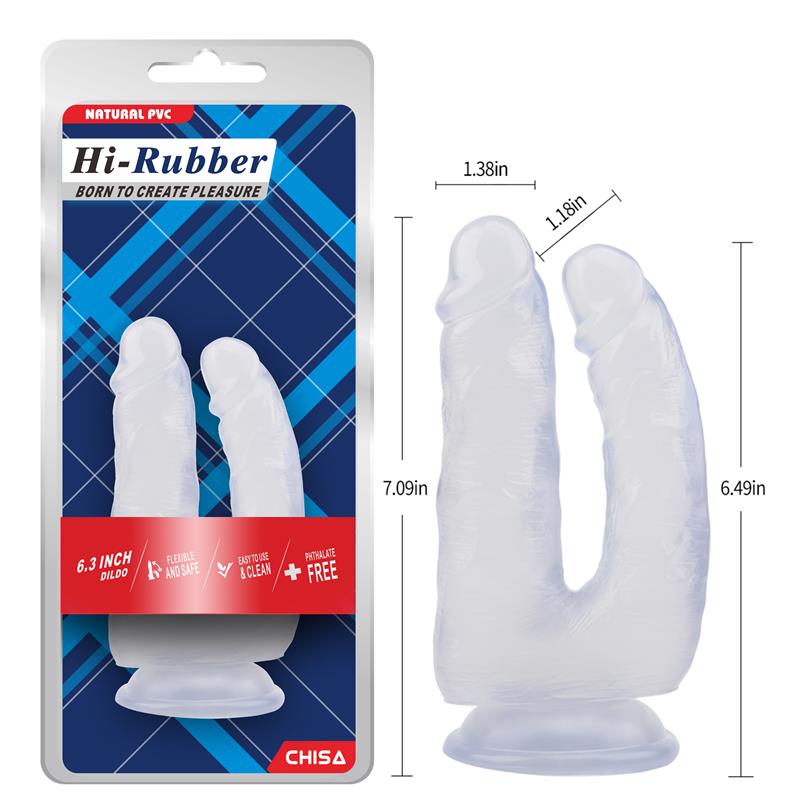 CHISA - DOUBLE DILDO 6.3 - 18CM CLEAR