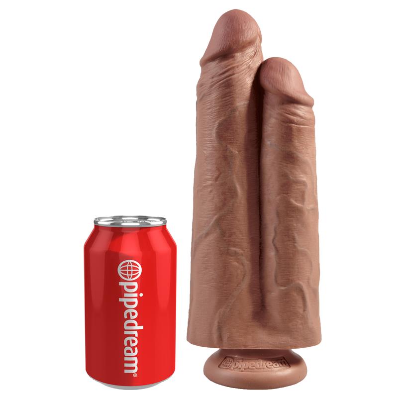 KING COCK - DOUBLE DILDO TWO COCKS ONE HOLE TAN 9