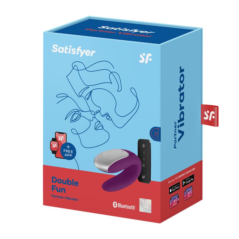 SATISFYER - DOUBLE FUN VIBE FOR COUPLES WITH APP AND REMOTE CONTROL VIOLET